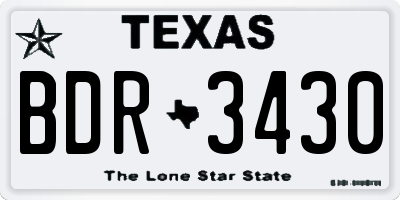 TX license plate BDR3430