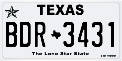 TX license plate BDR3431