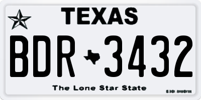 TX license plate BDR3432