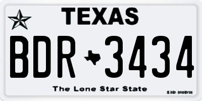 TX license plate BDR3434