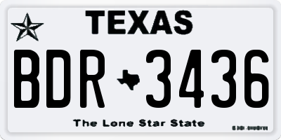 TX license plate BDR3436