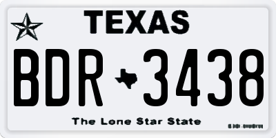 TX license plate BDR3438