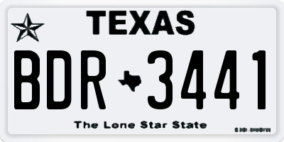 TX license plate BDR3441