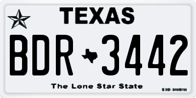 TX license plate BDR3442