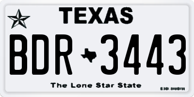 TX license plate BDR3443
