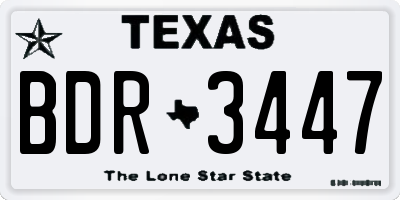 TX license plate BDR3447