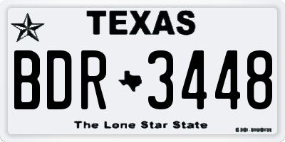 TX license plate BDR3448