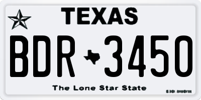 TX license plate BDR3450