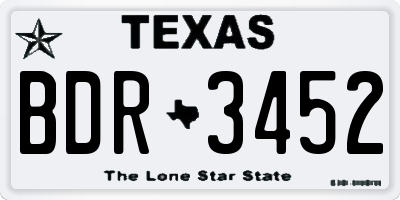 TX license plate BDR3452