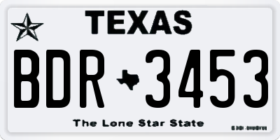 TX license plate BDR3453