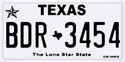 TX license plate BDR3454