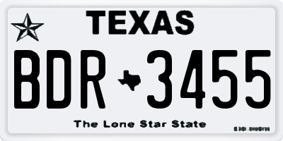 TX license plate BDR3455