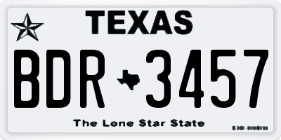 TX license plate BDR3457