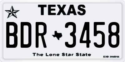 TX license plate BDR3458