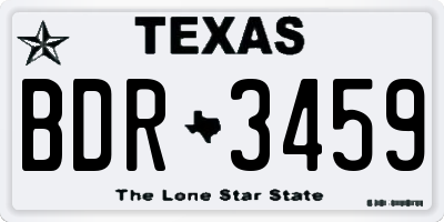 TX license plate BDR3459