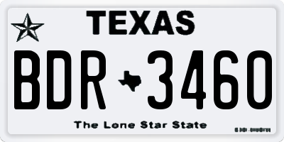 TX license plate BDR3460