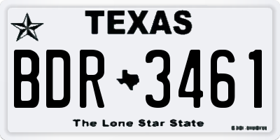 TX license plate BDR3461