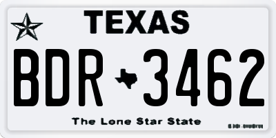 TX license plate BDR3462