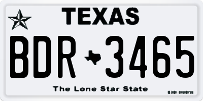 TX license plate BDR3465