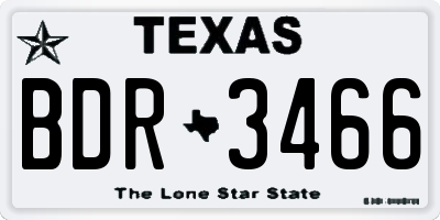 TX license plate BDR3466