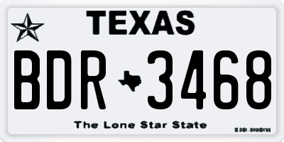 TX license plate BDR3468