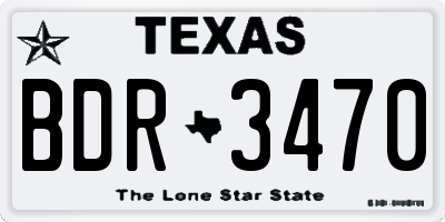 TX license plate BDR3470