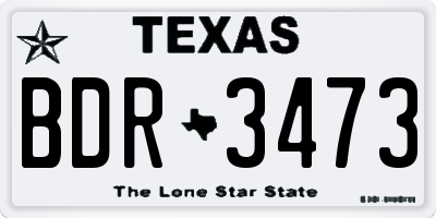TX license plate BDR3473