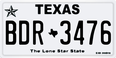 TX license plate BDR3476