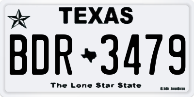 TX license plate BDR3479