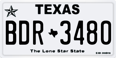TX license plate BDR3480