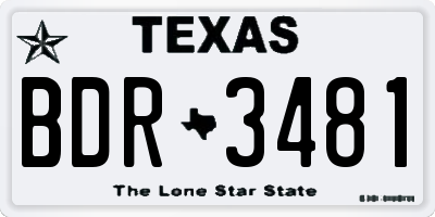 TX license plate BDR3481
