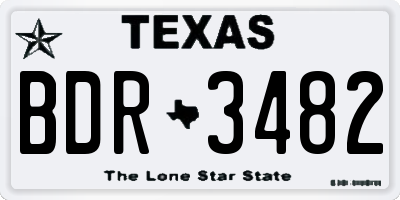 TX license plate BDR3482
