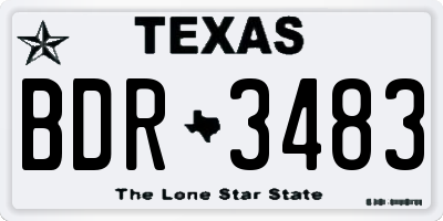 TX license plate BDR3483