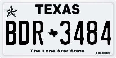 TX license plate BDR3484
