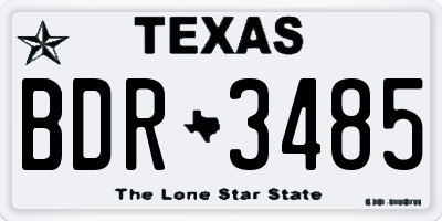 TX license plate BDR3485