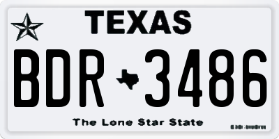 TX license plate BDR3486
