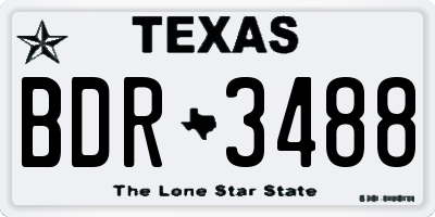 TX license plate BDR3488