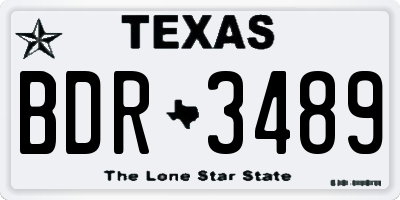 TX license plate BDR3489