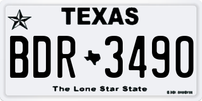 TX license plate BDR3490
