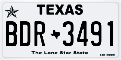 TX license plate BDR3491