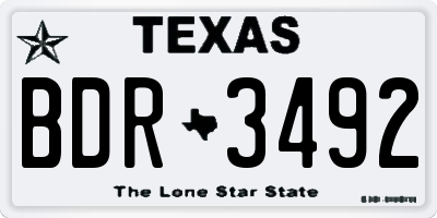 TX license plate BDR3492