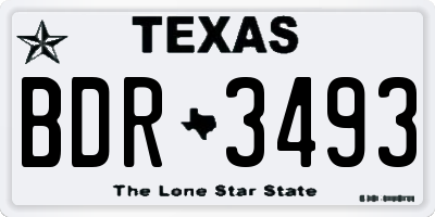TX license plate BDR3493