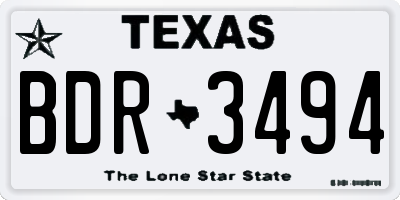 TX license plate BDR3494
