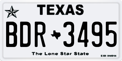TX license plate BDR3495