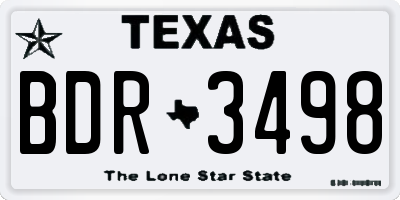 TX license plate BDR3498