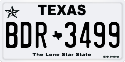 TX license plate BDR3499