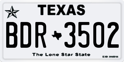 TX license plate BDR3502