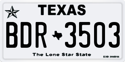 TX license plate BDR3503