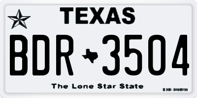 TX license plate BDR3504