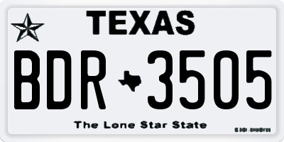 TX license plate BDR3505